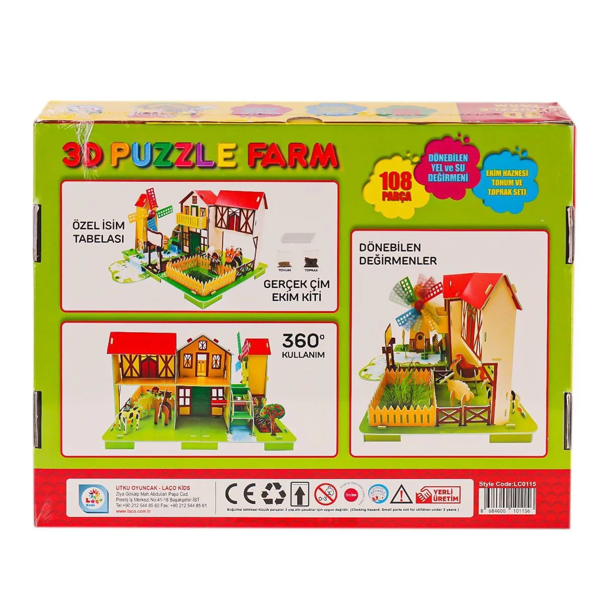 LC0115 3D Boyutlu Çiftlik Puzzle -Laçokids Fiyatı, Yorumları ve Özellikleri