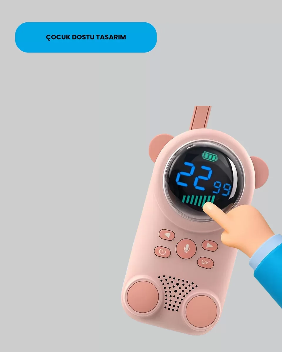 LCD Bebek Telsizi - İki Yönlü Ses, Uzun Menzil ve Çocuk Dostu Tasarım