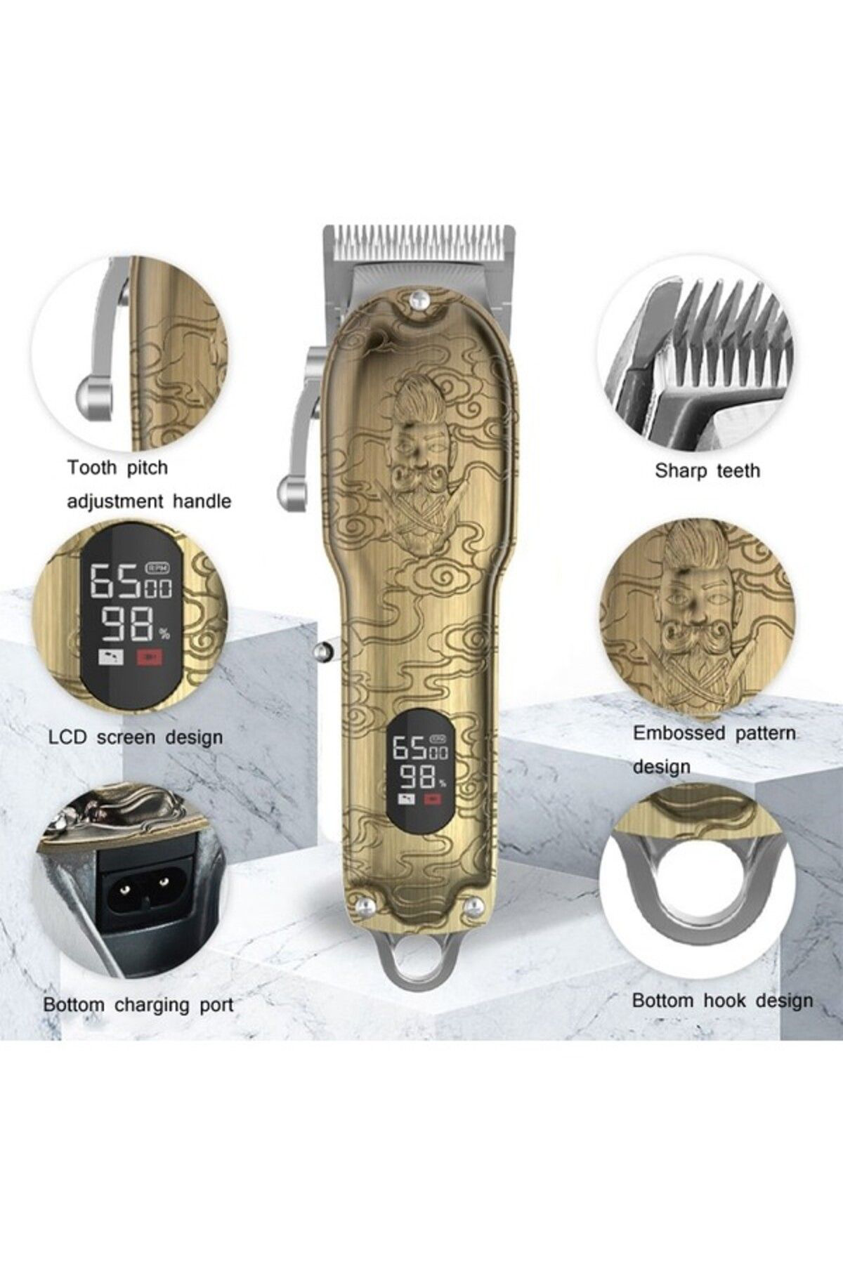 Waer Yüksek Güçlü Lcd Dijital Saç Kesme Aleti, Çok Renkli, Güç Ve Şıkl