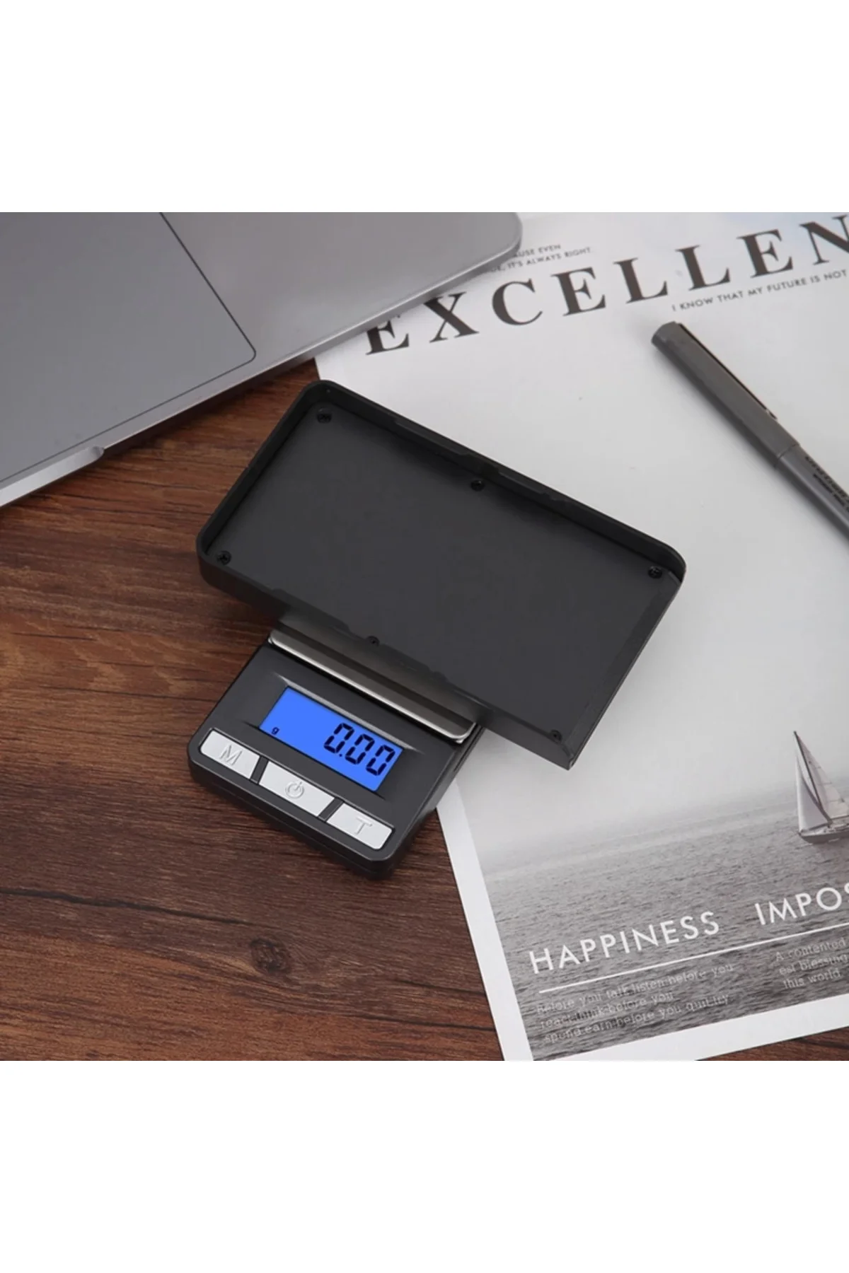 Lcd Ekran Elektronik Hesap Makineli Hassas Dijital Takı Altın Gra