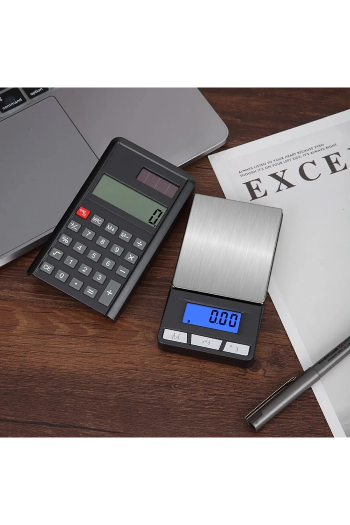 Lcd Ekran Elektronik Hesap Makineli Hassas Dijital Takı Altın Gra