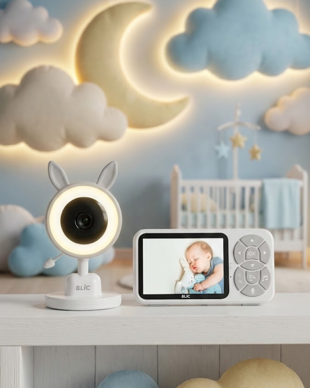 LCD Ekranlı Bebek İzleme Kamerası Ninnili Gece Görüşlü Güvenlik S