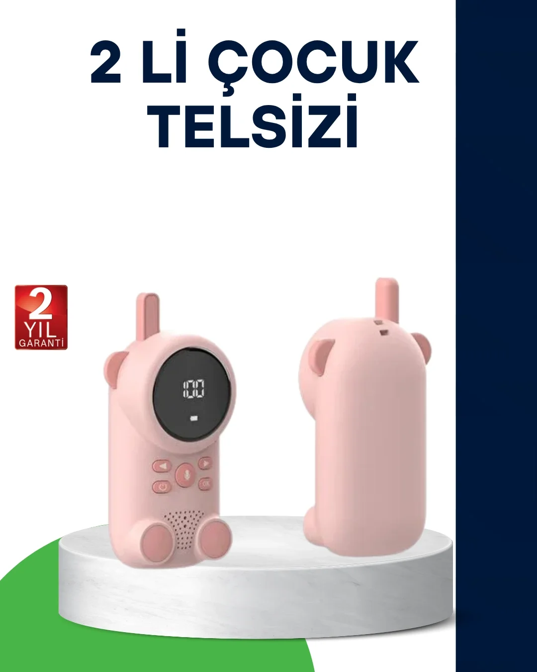 LCD Ekranlı Bebek Telsizi – İki Yönlü Ses, Uzun Menzil, Çocuk Dostu Tasarım