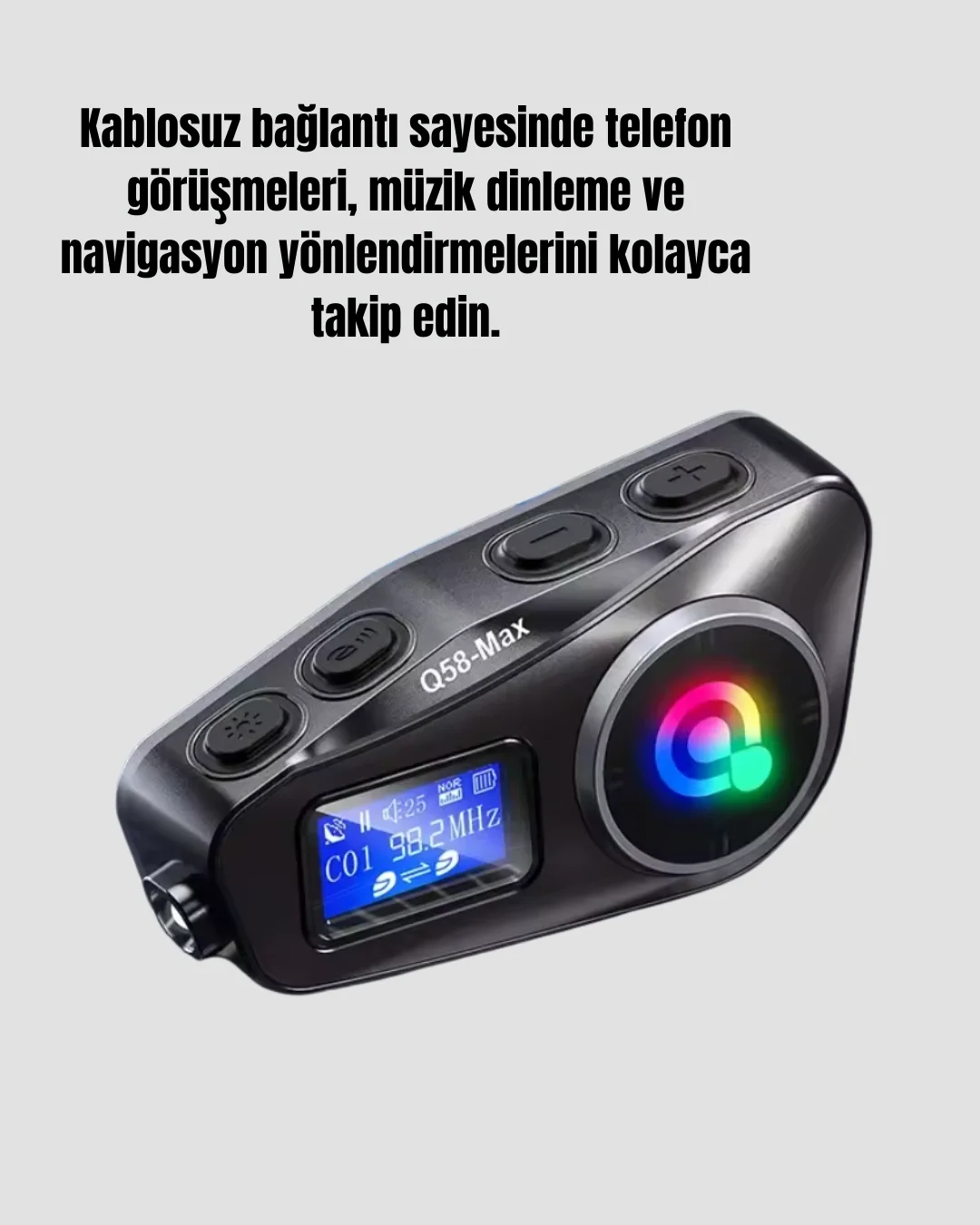 LCD Ekranlı Bluetooth Kask Kulaklığı FM Radyo ve SD Kart Girişli LCD Ekranlı Bluetooth Kask Kulaklığı FM Radyo ve SD Kart Girişli