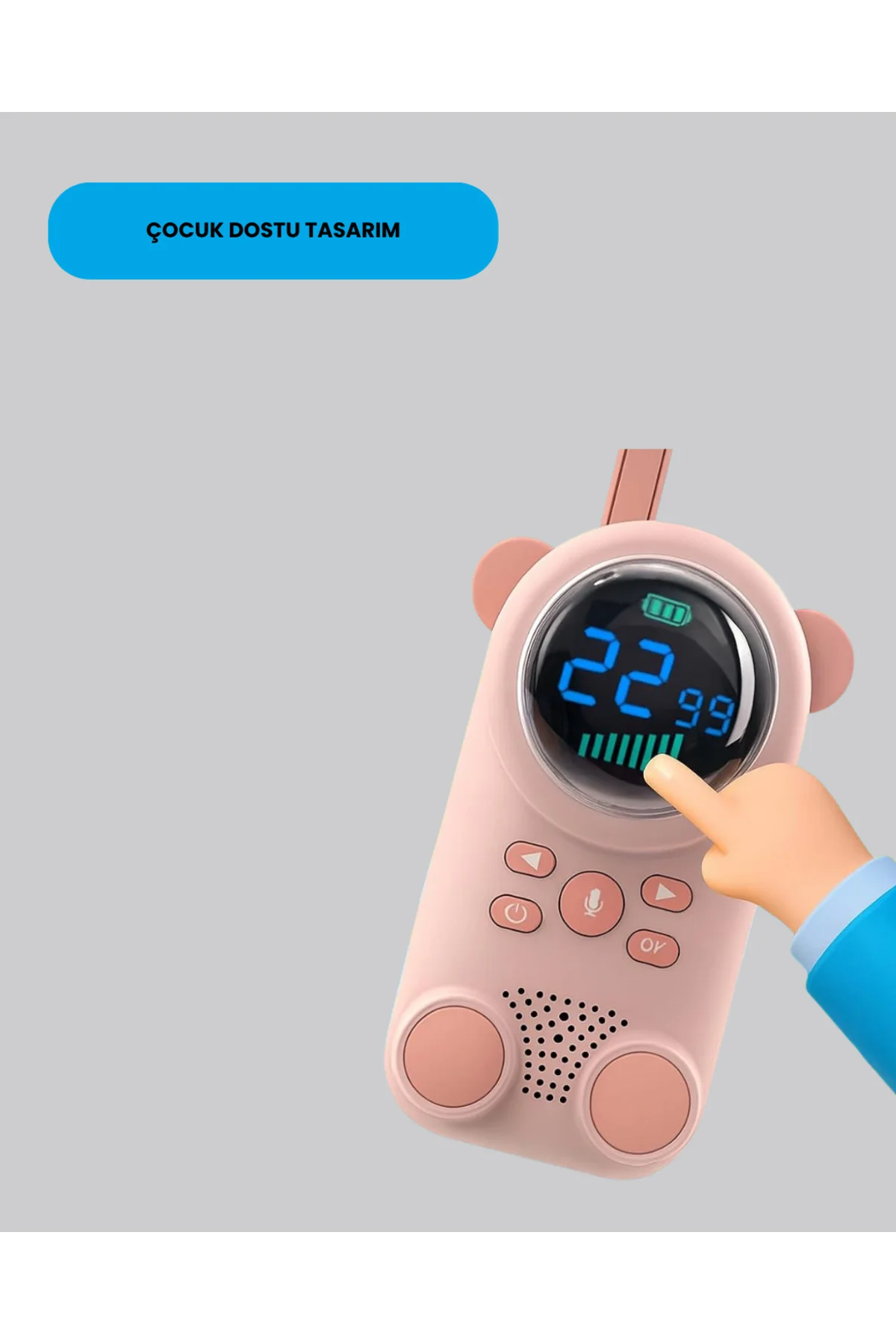 LCD Ekranlı Çocuk Telsizi – İki Yönlü Ses, 1-3 km Çekim Mesafesi