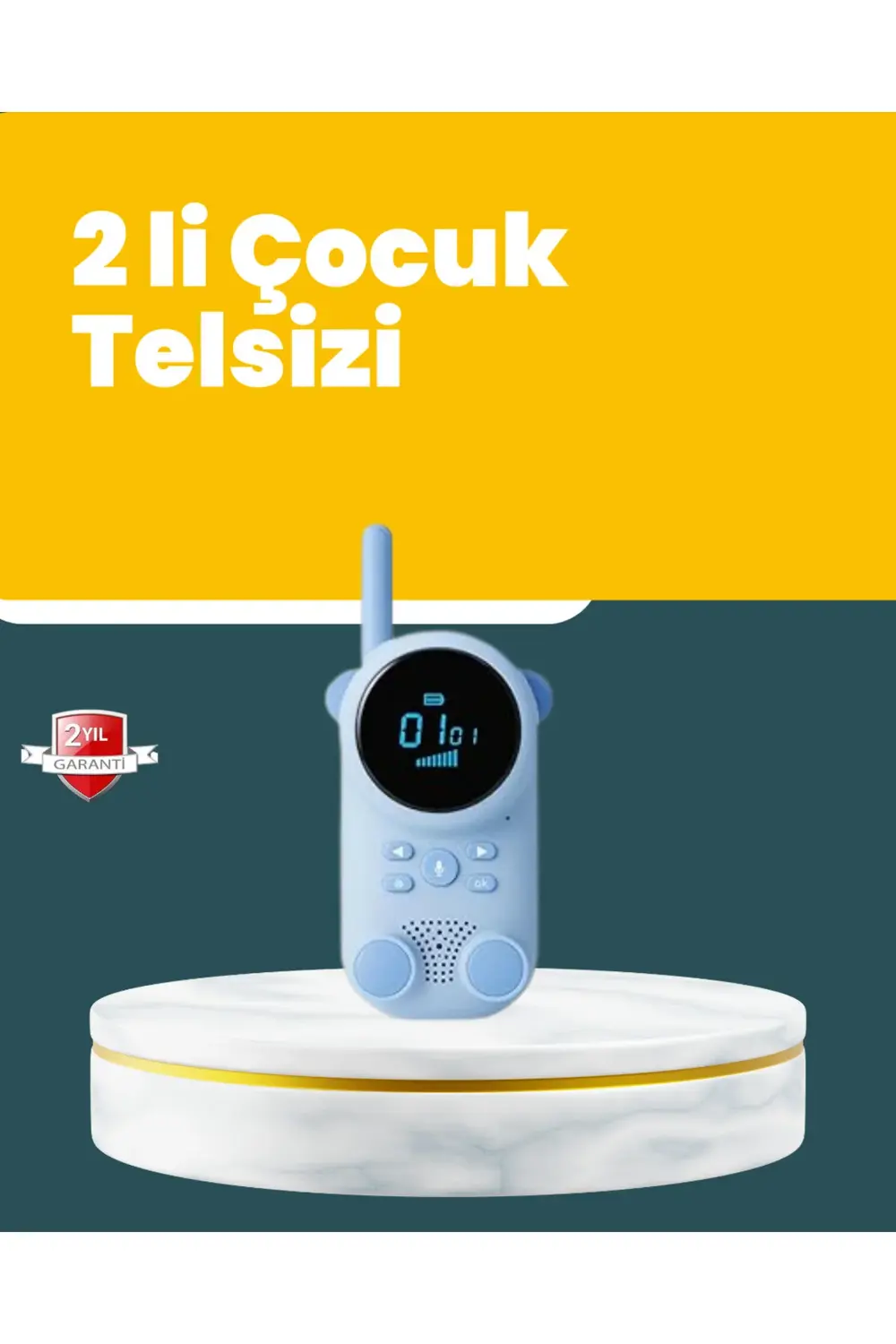 LCD Ekranlı Çocuk Telsizi – İki Yönlü Ses, 1-3 km Çekim Mesafesi