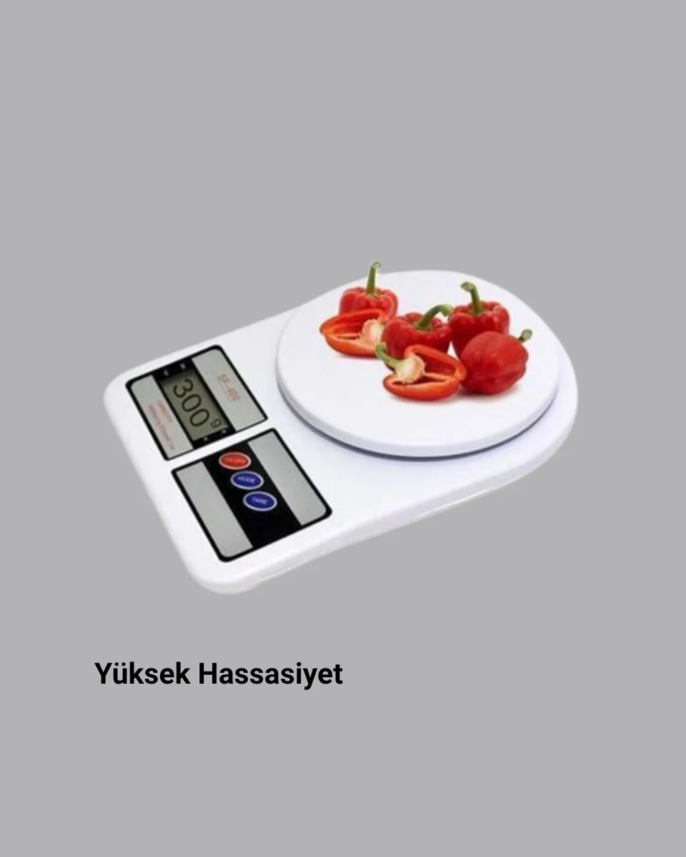 LCD Ekranlı Hassas Dijital Mutfak Terazisi – 5kg Kapasite 1g Hassasiyet