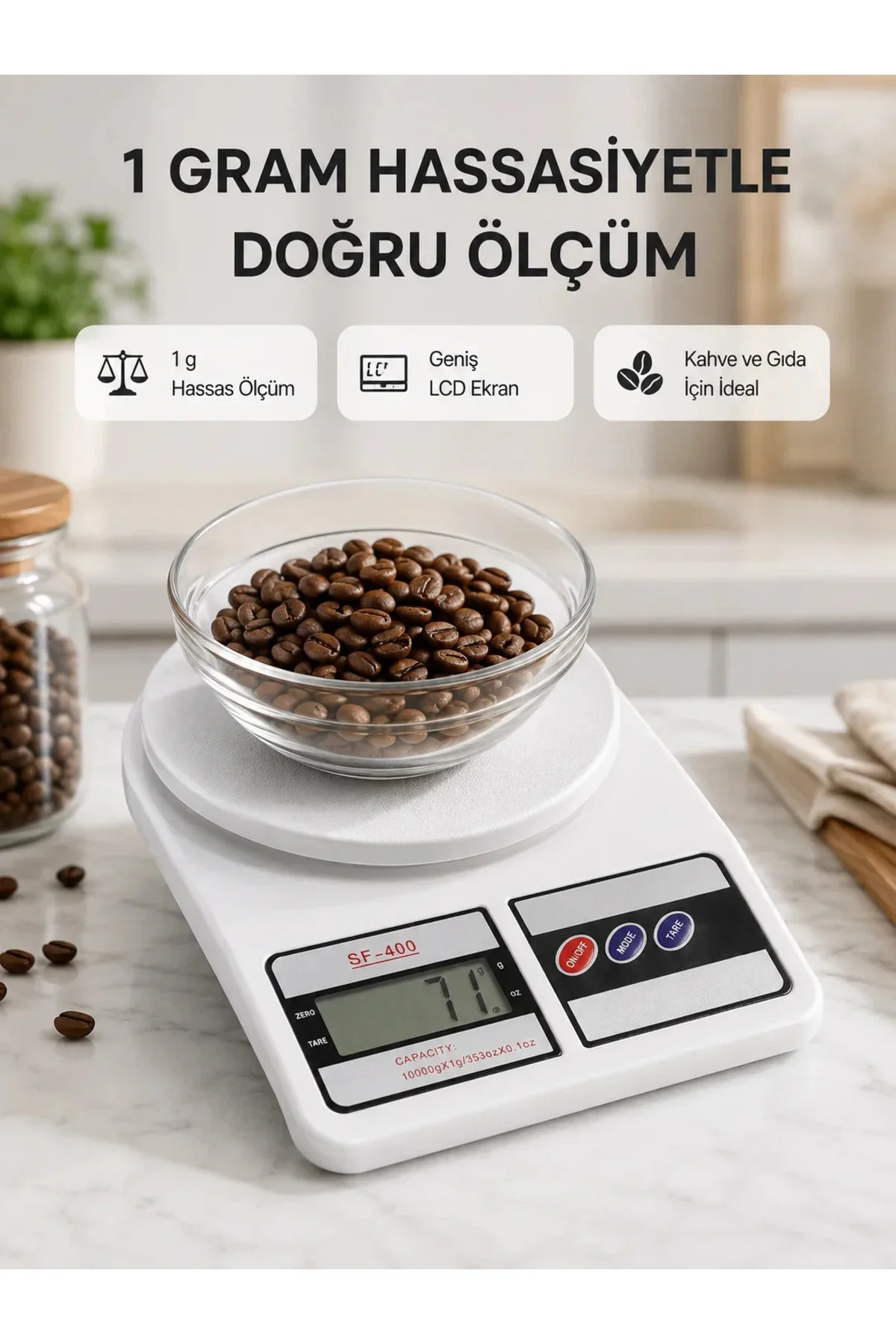 LCD Ekranlı Hassas Dijital Mutfak Terazisi – 5kg Kapasite, 1g Hassasiyet Yeni Nesil LCD Ekranlı Hassas Dijital Mutfak Terazisi – 5kg Kapasite, 1g Hassasiyet Yeni Nesil