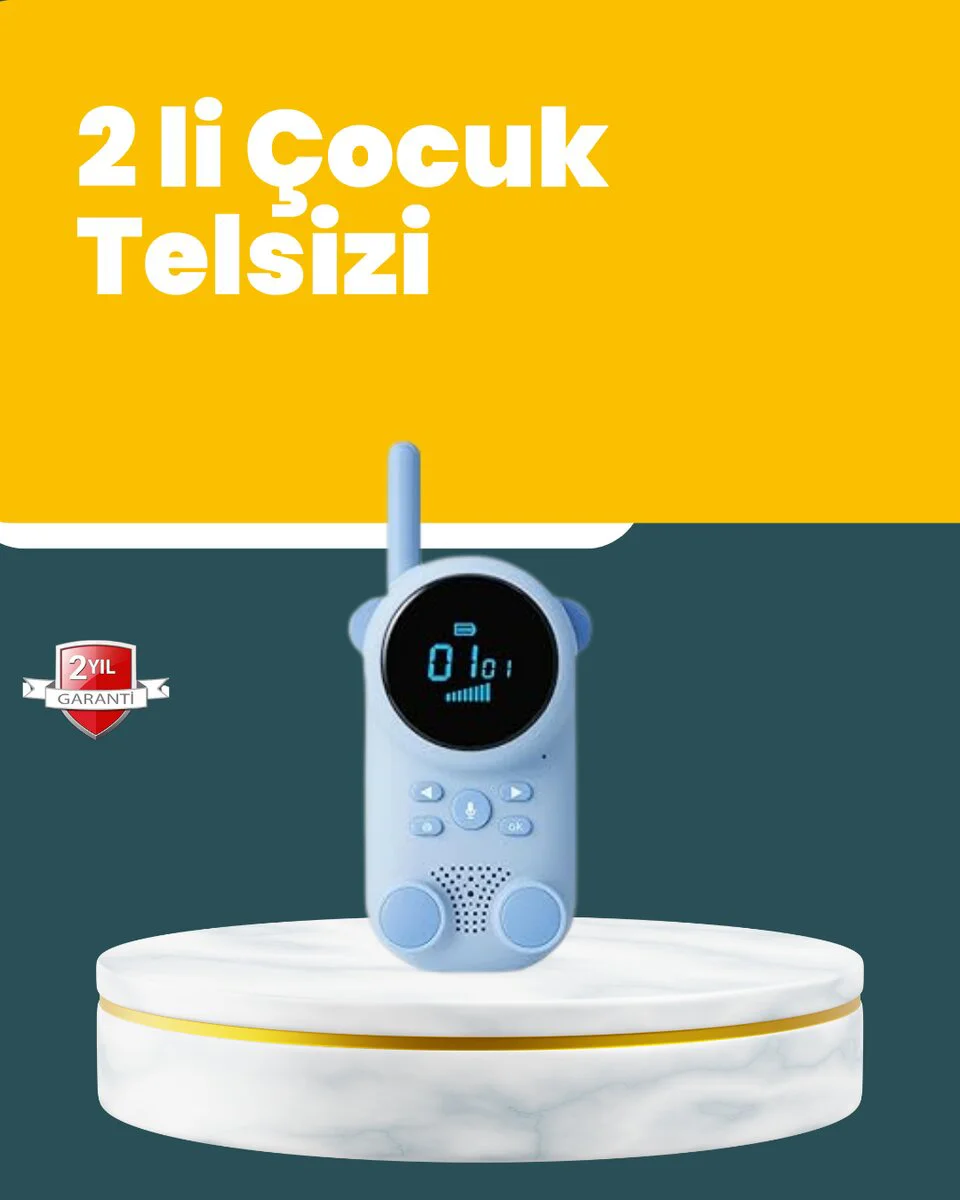LCD Ekranlı İki Yönlü Çocuk Telsizi - 1-3 km Sesli İletişim Cihazı