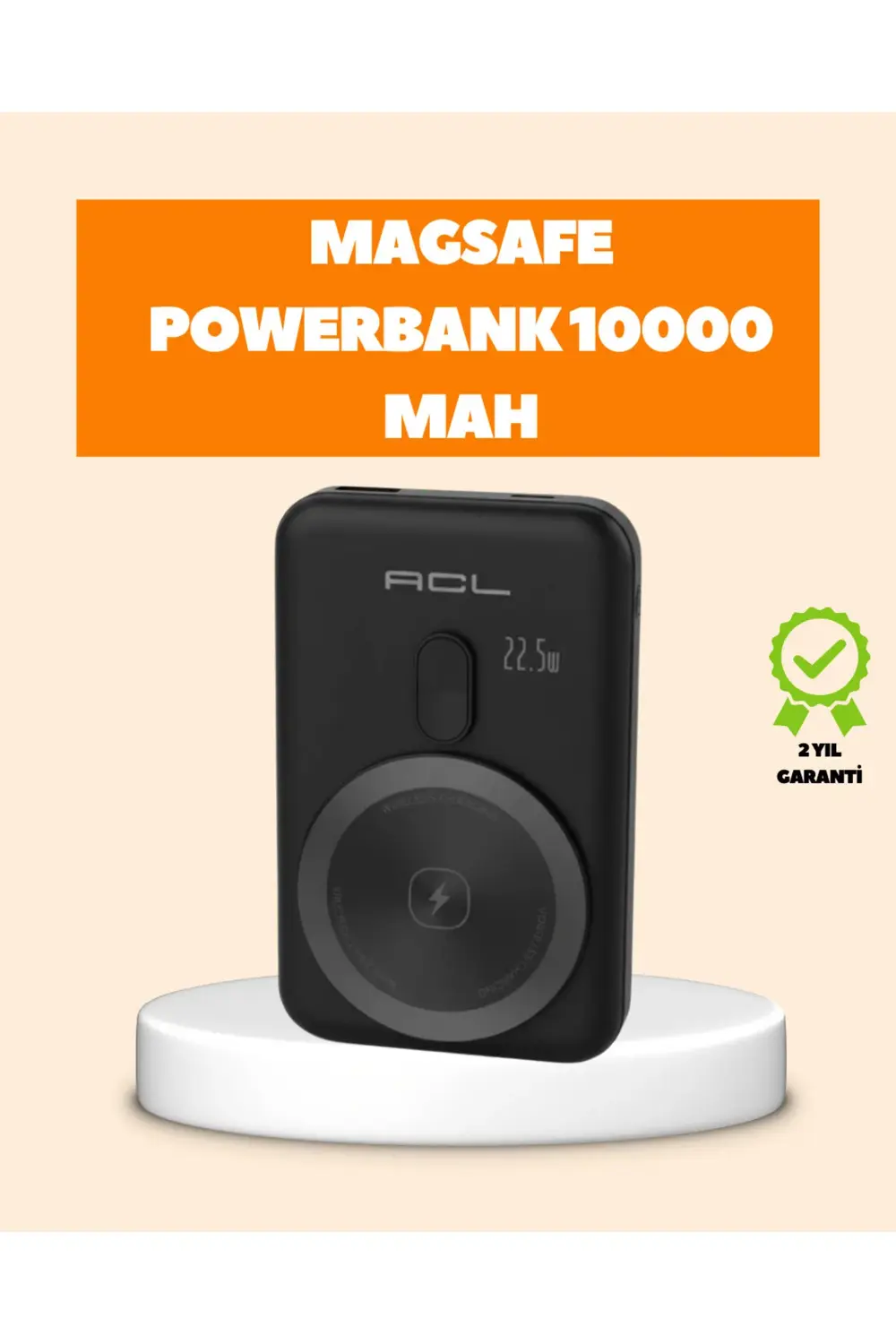 LCD Ekranlı Kablosuz Powerbank Type C ve USB Çıkışlı