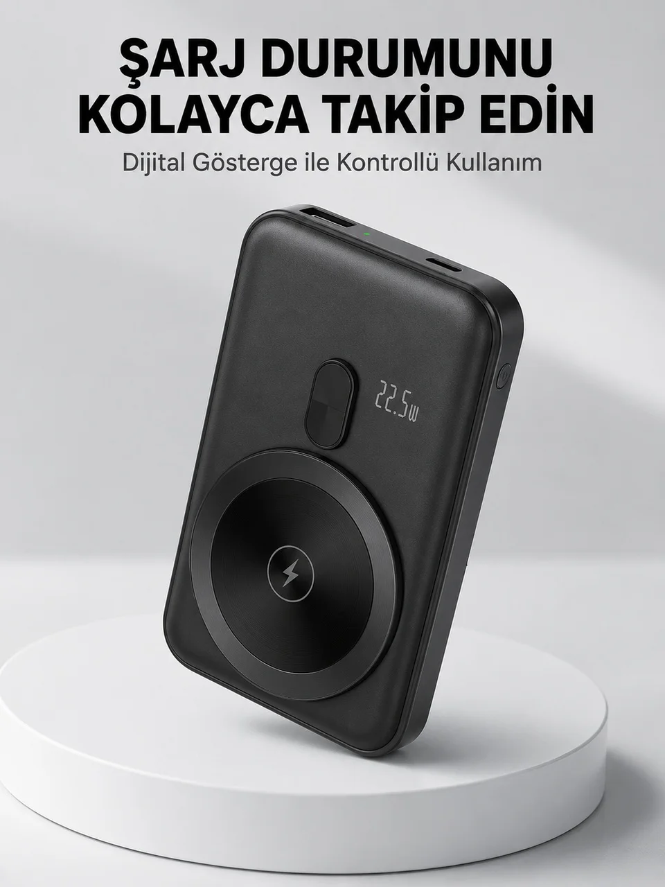 Lcd Ekranlı Kablosuz Powerbank Type C Ve Usb Çıkışlı Yeni Nesil - Lisinya Diğer