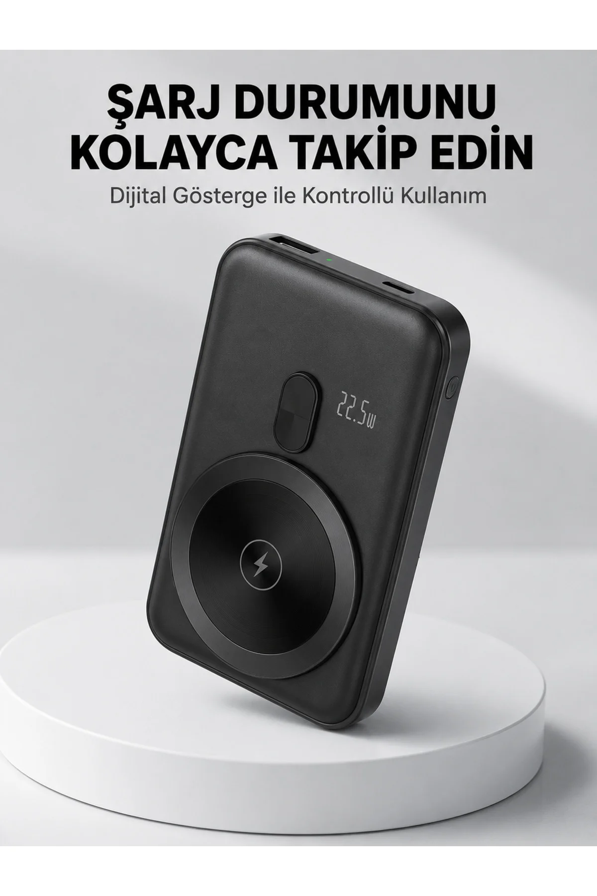 Lcd Ekranlı Kablosuz Powerbank Type C Ve Usb Çıkışlı Yeni Nesil Lcd Ekranlı Kablosuz Powerbank Type C Ve Usb Çıkışlı Yeni Nesil