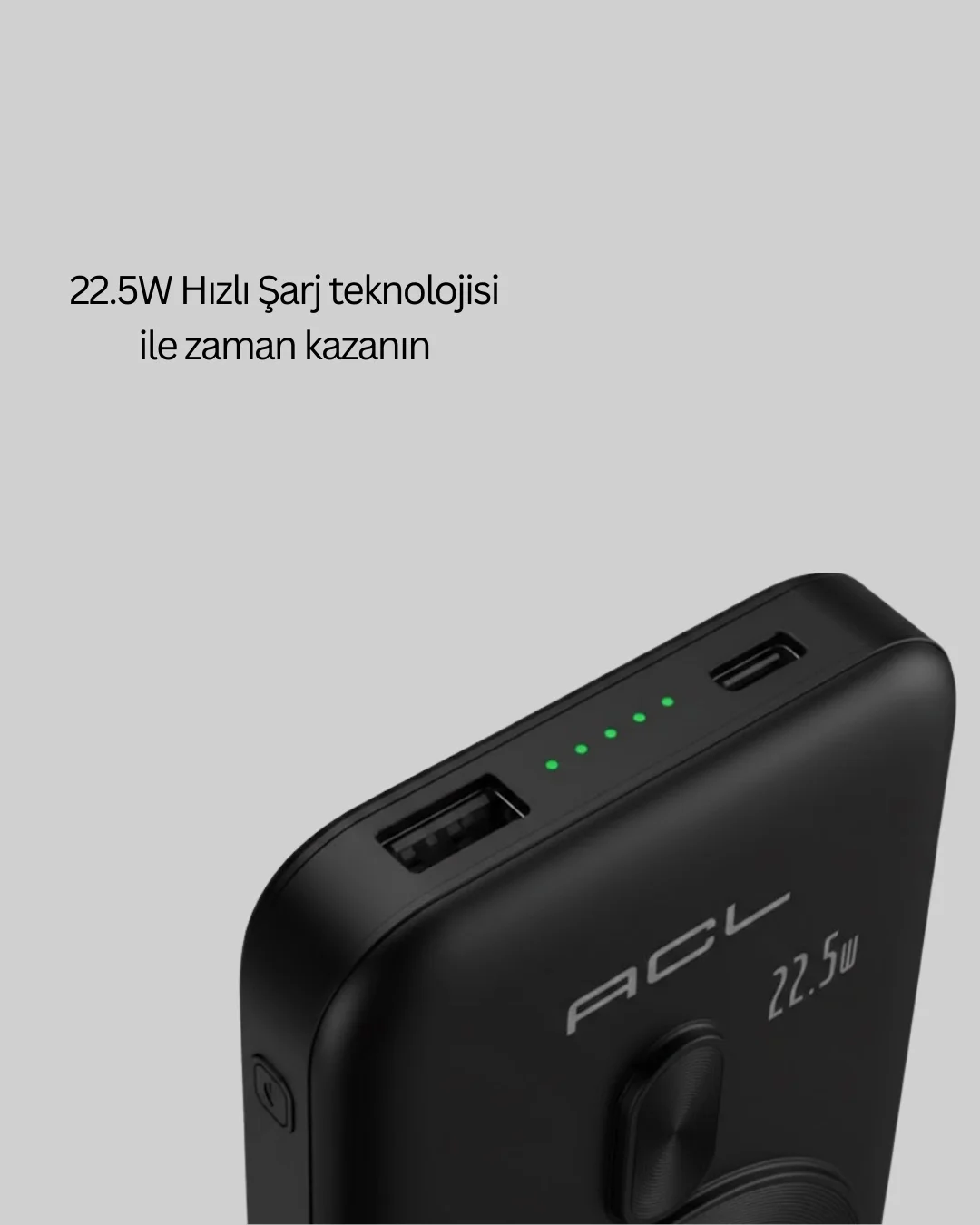 LCD Ekranlı Kablosuz Powerbank Type C ve USB Çıkışlı Yeni Nesil