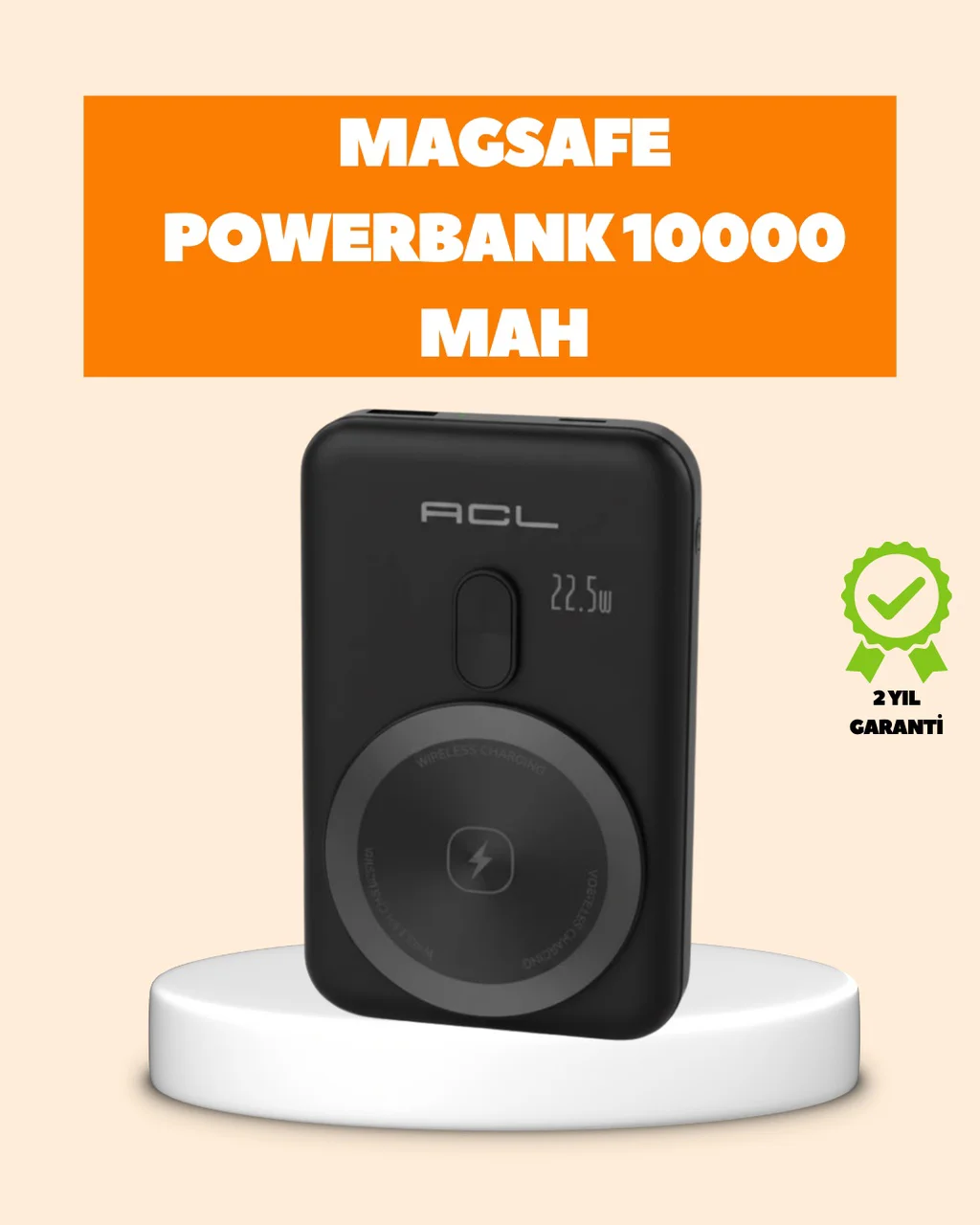 Lcd Ekranlı Kablosuz Powerbank Type C Ve Usb Çıkışlı renkli