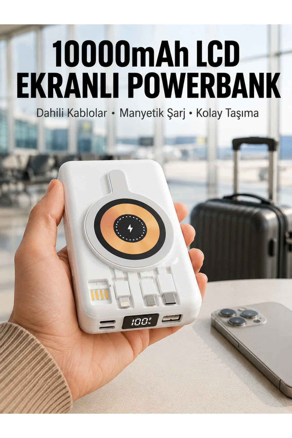 Lcd Göstergeli Manyetik Powerbank Type C Usb Girişli Yeni Nesil Lcd Göstergeli Manyetik Powerbank Type C Usb Girişli Yeni Nesil