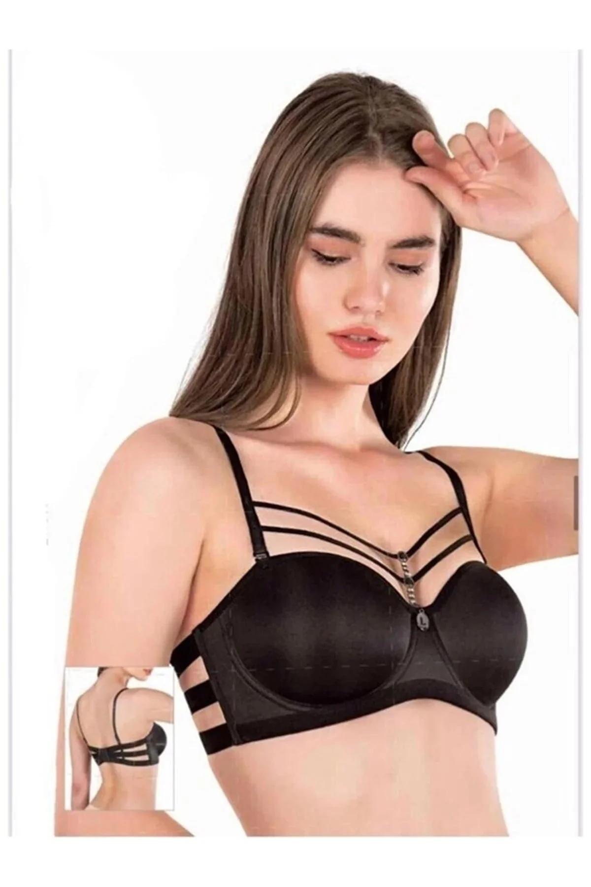 Le Jardın 7014 Balenli Taşlı Şeritli Basic Cup 90 Kırmızı