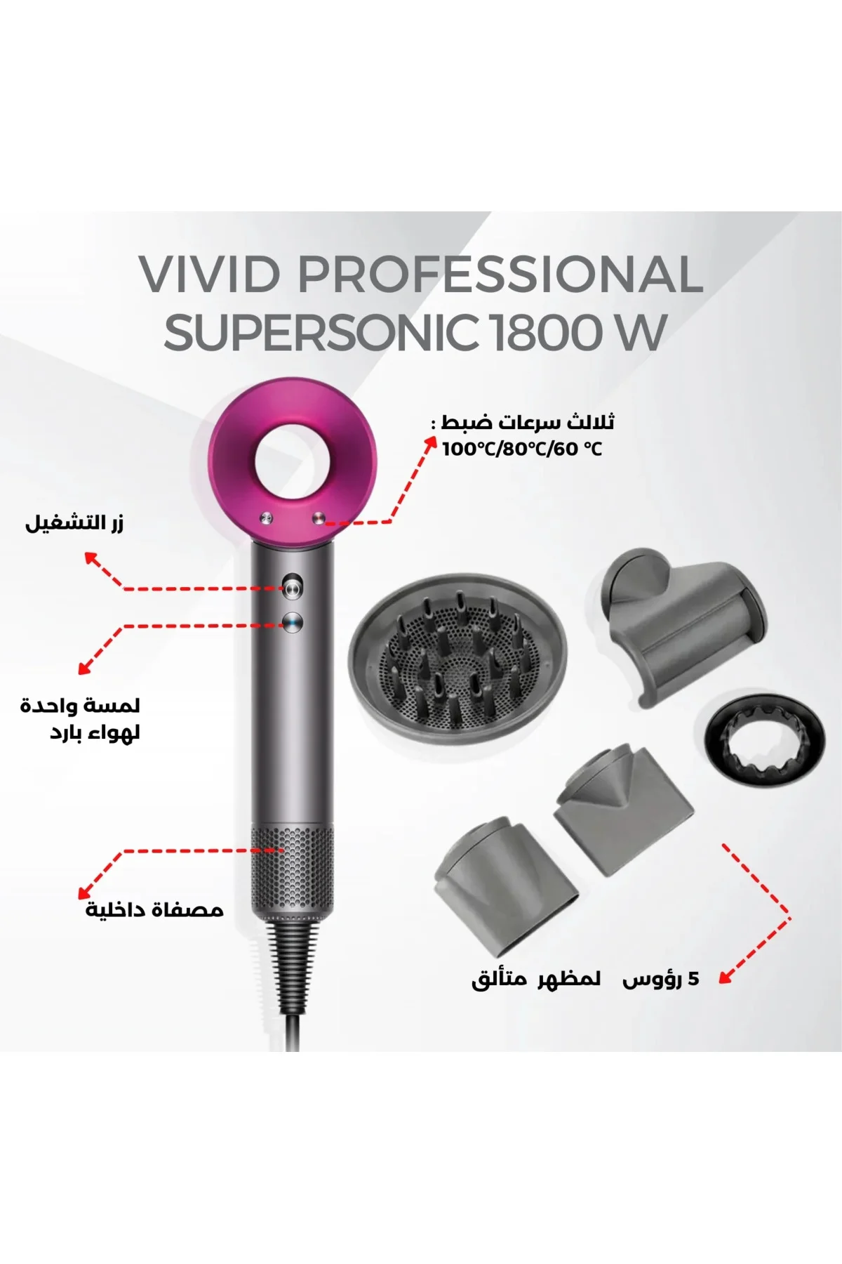 Leafless Hair Dryer 4 In 1 Saç Kurutma Makinesi 3 Kademe