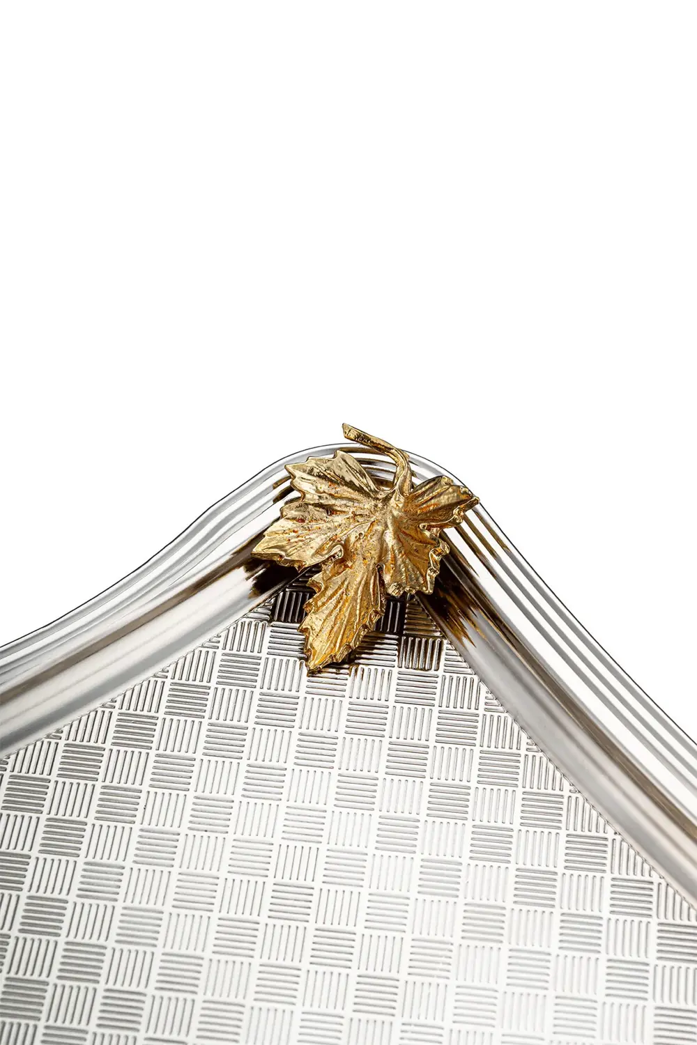 Leafy Dikdörtgen Tepsi Gold