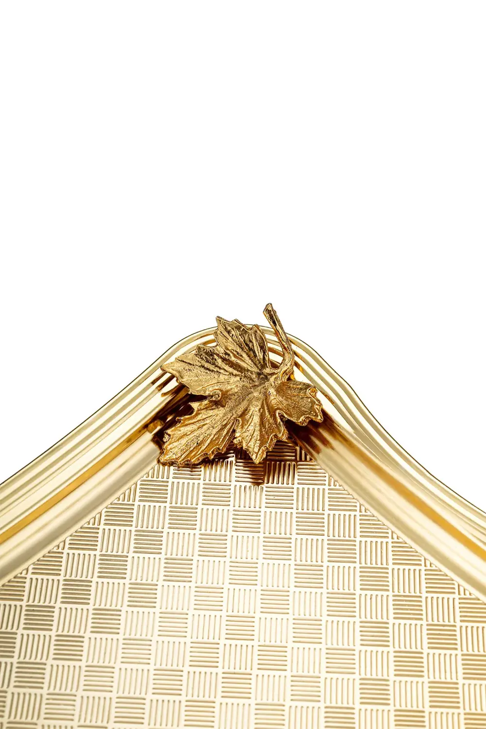 Leafy Dikdörtgen Tepsi Gold