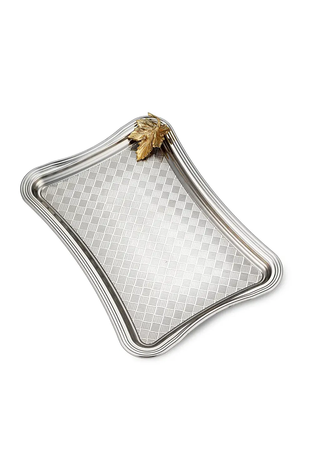 Leafy Dikdörtgen Tepsi Gold