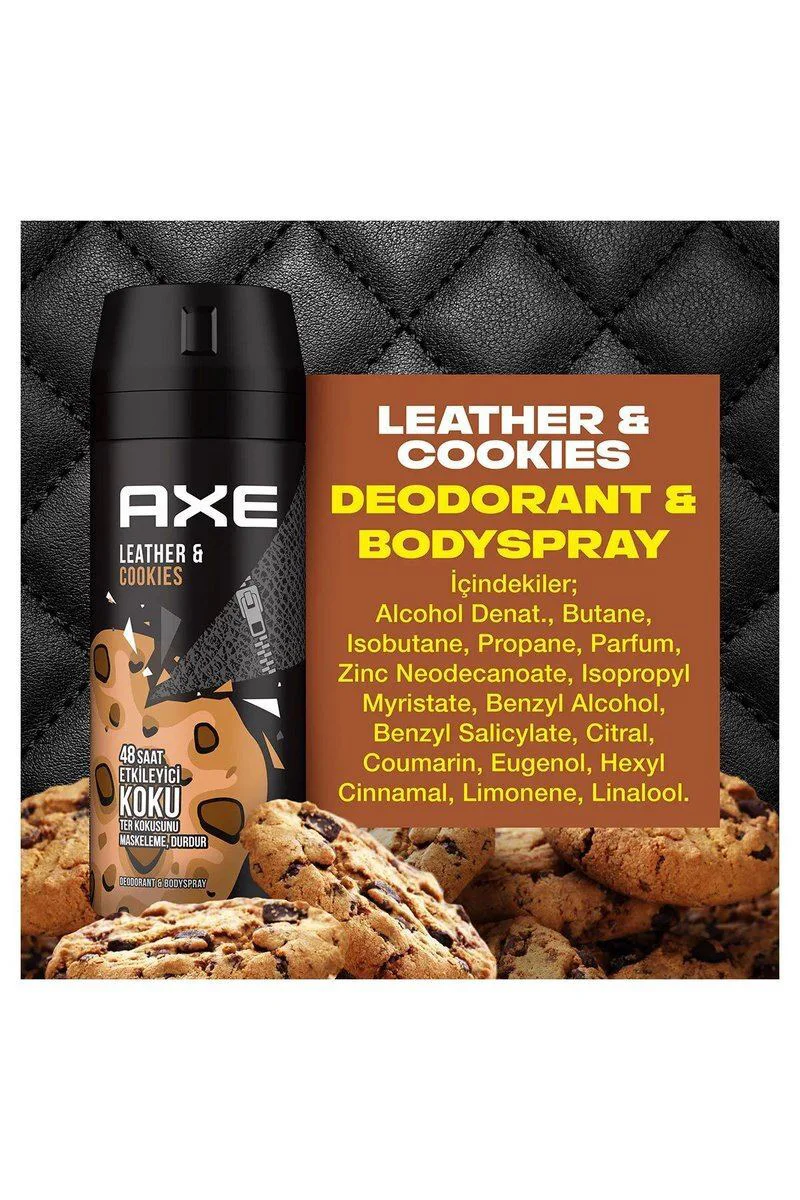 Leather & Cookies Etkileyici Deodorant Spreyi 48 Saat Koku Koruma 150 ml - Axe ile Uyumlu Fiyatı, Yorumları ve Özellikleri