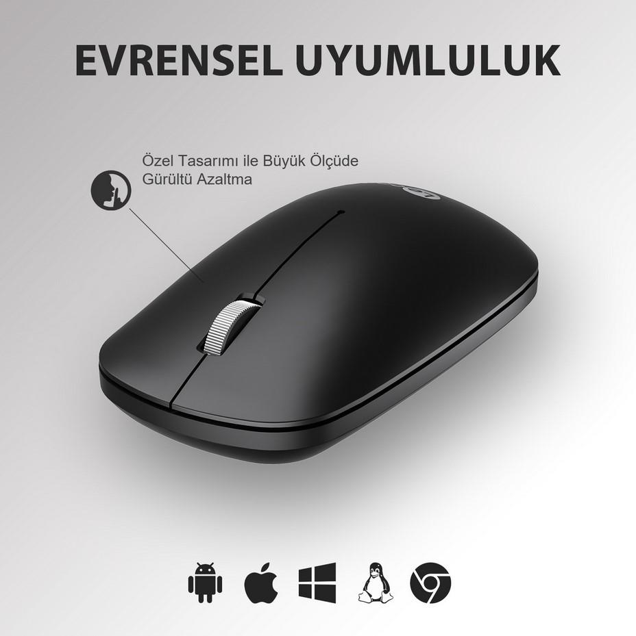 Lenovo Lecoo Ws214 1200 Dpi 4 Tuşlu Kablosuz Mouse Siyah