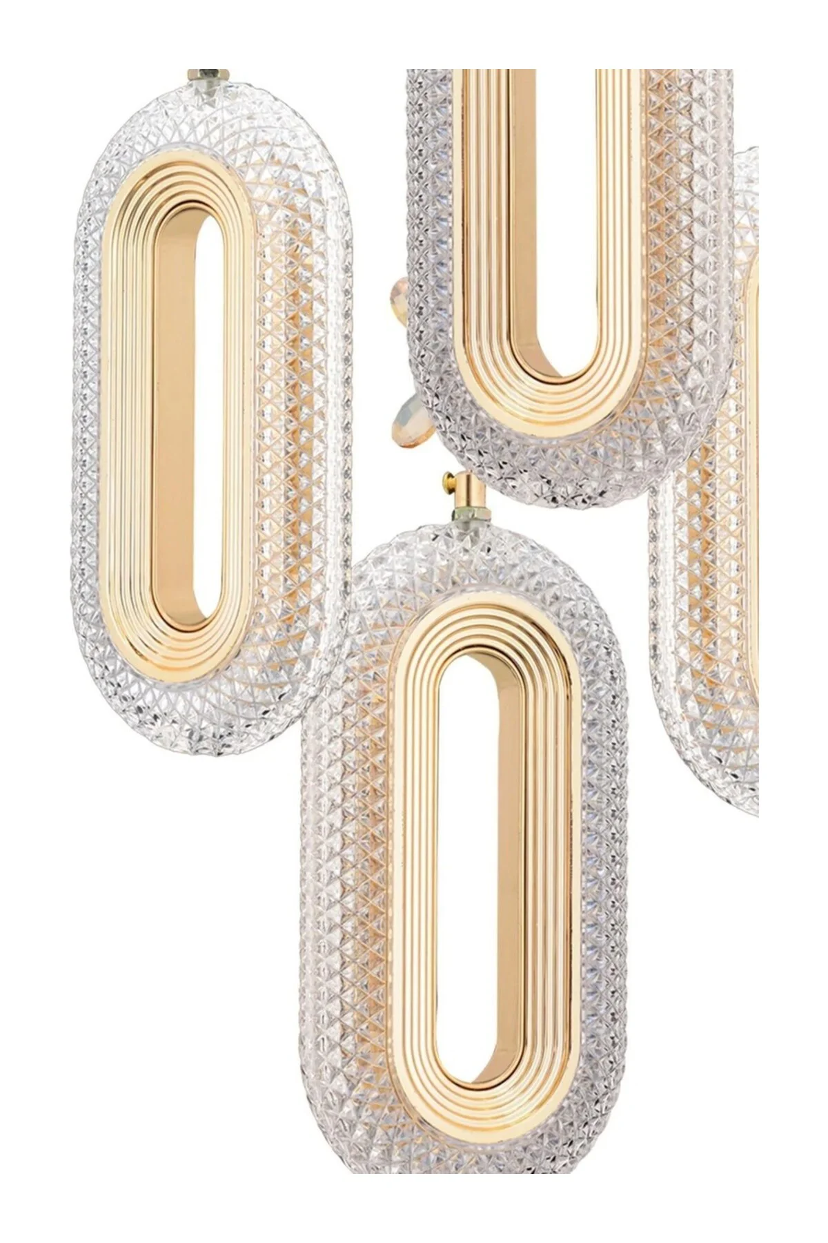 Led 4'lü Gold Kumandalı 3 Renk Ledli Modern Led Avize
