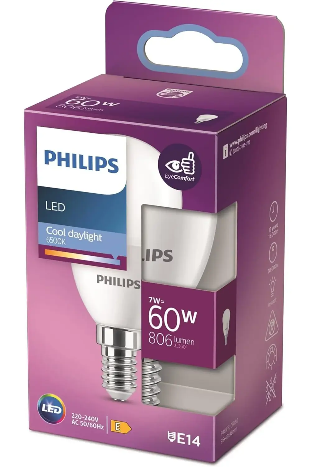 LED 60W P48 E14 Beyaz Işık Dim Edilmez Ampul 1184728