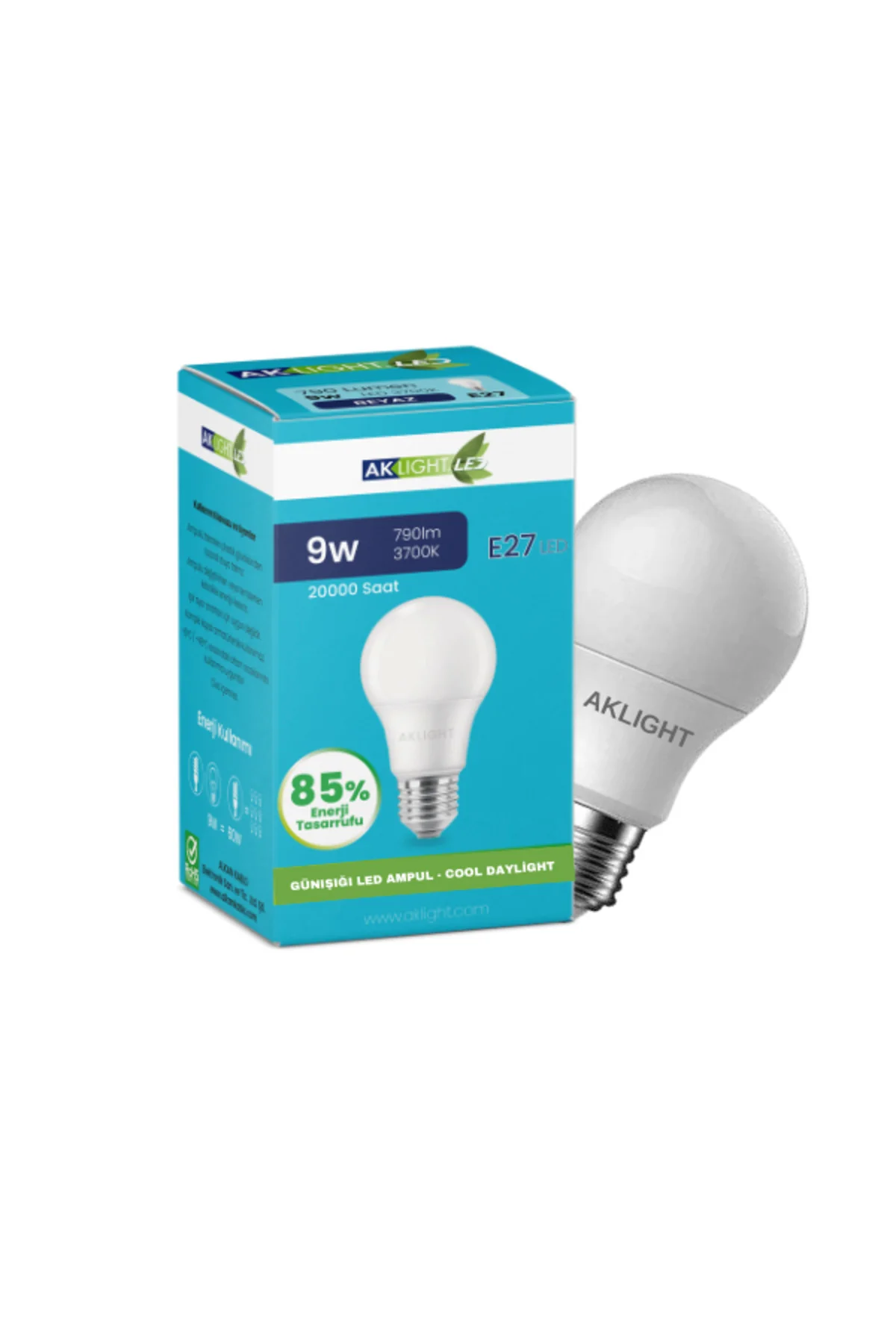Led 9W/3700K 790lm E27 Gün Işığı Ampul 10 lu Paket