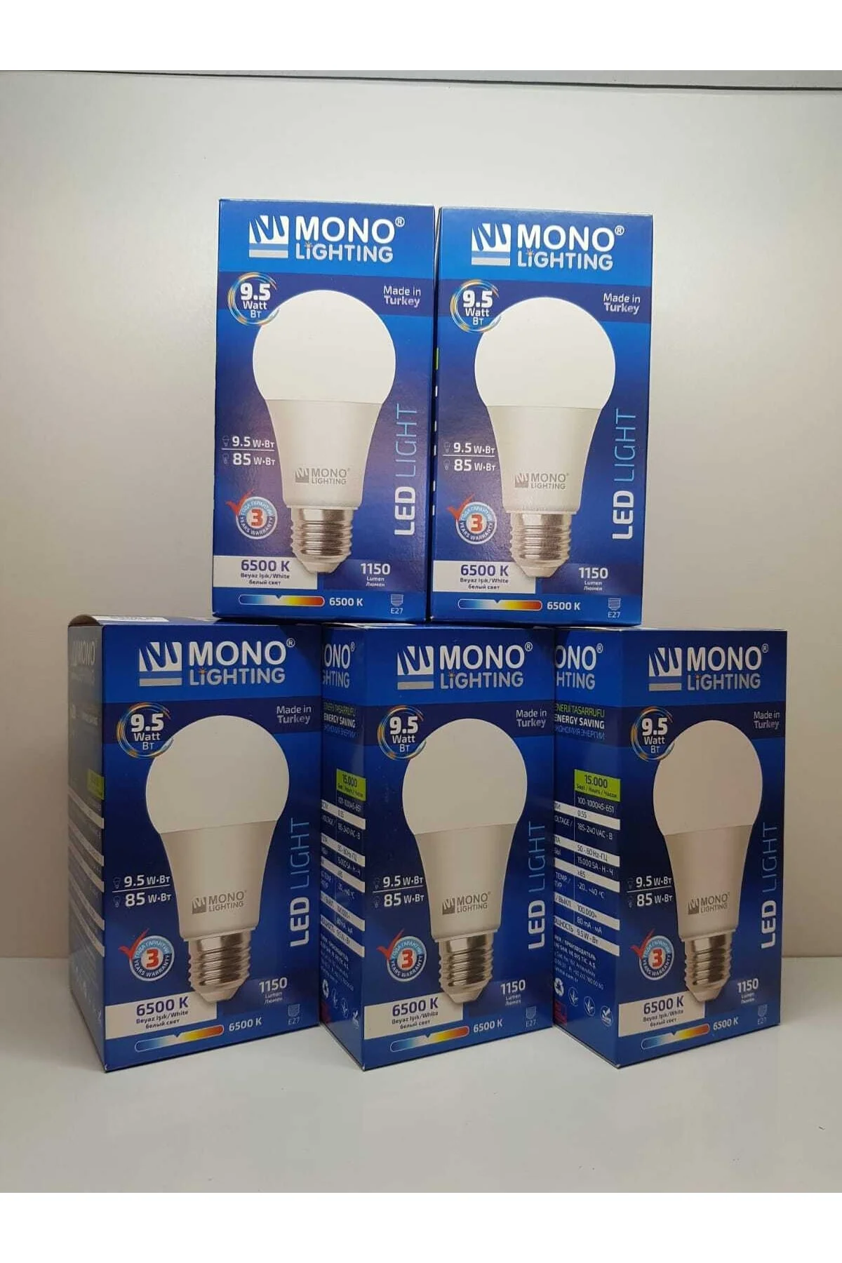 Led Ampül 9,5 Watt=85 Watt Beyaz-6500k 1150 Lumen ( 5 Adet)