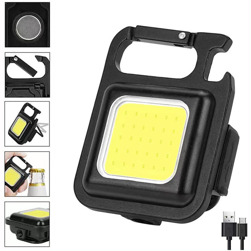 Led Anahtarlıklı Cep Boy Cob Led Metal Kasa Mıknatıslı Şişe Açaca