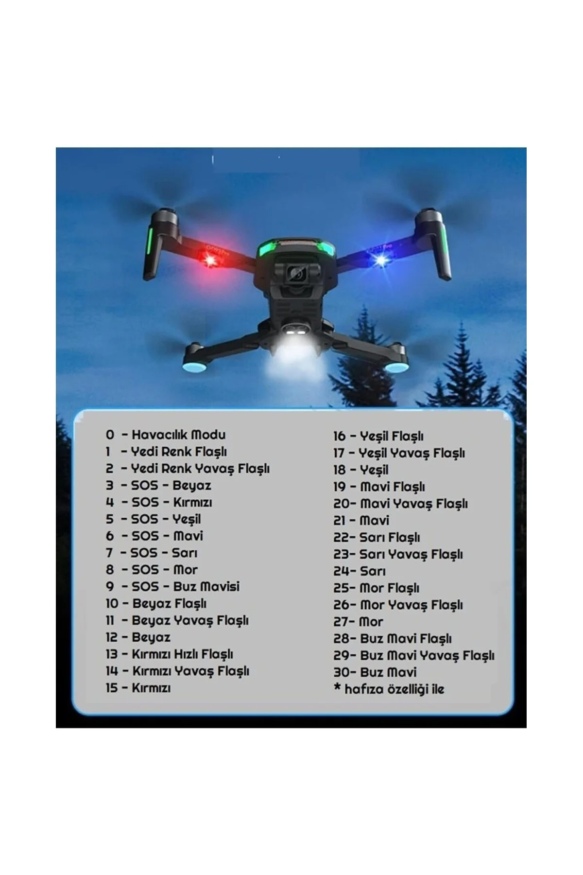 Led Anti Çarpışma Uyarı Işığı 7 Renk/Drone/Araba/Motor/Bisiklet/K