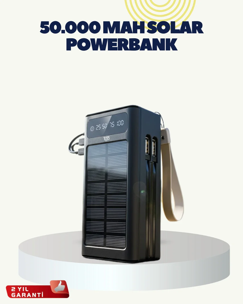Led Aydınlatmalı Güneş Panelli Powerbank Seyahat Ve Kamp İçin Diğer