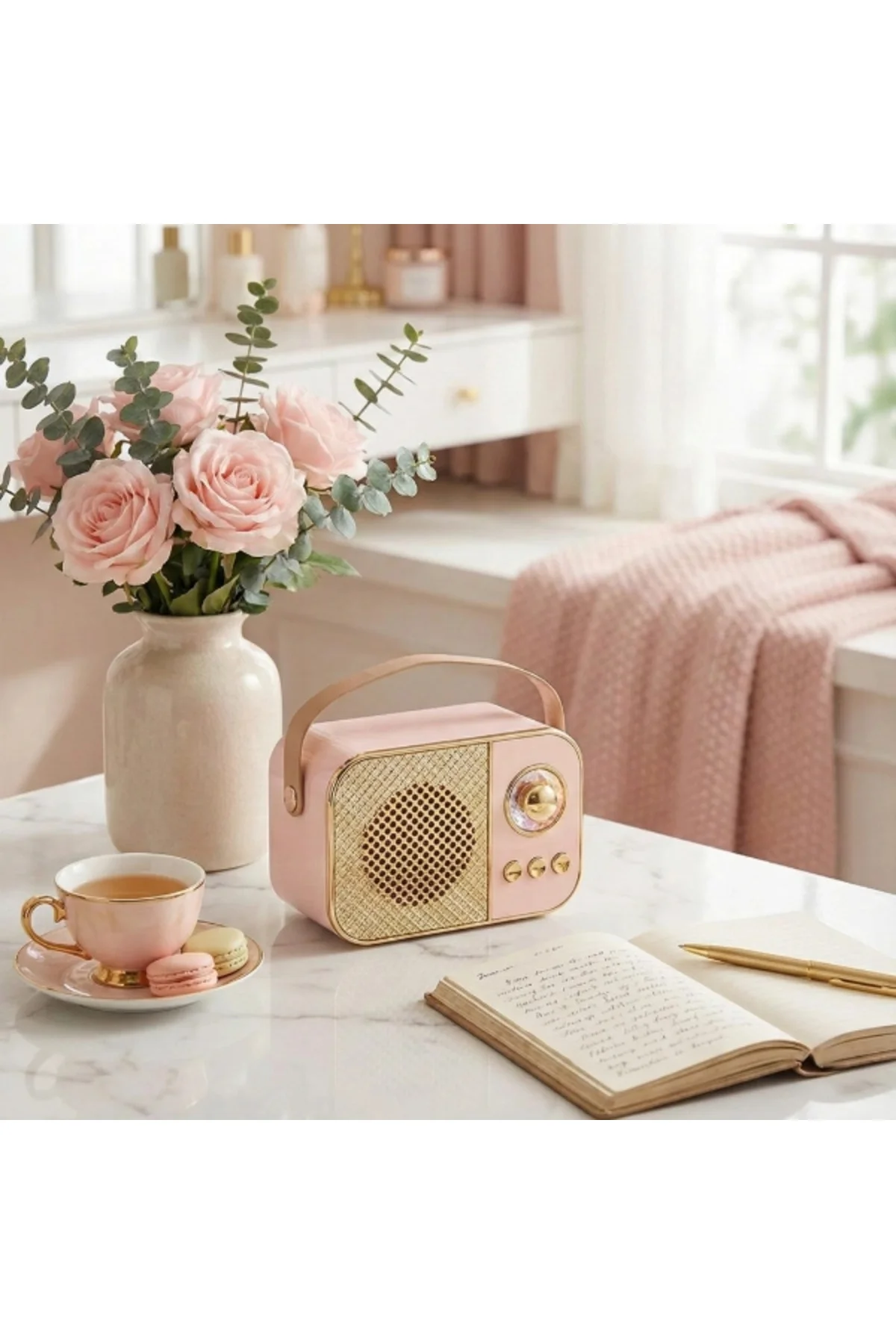 Led Aydınlatmalı Hoparlör Pembe