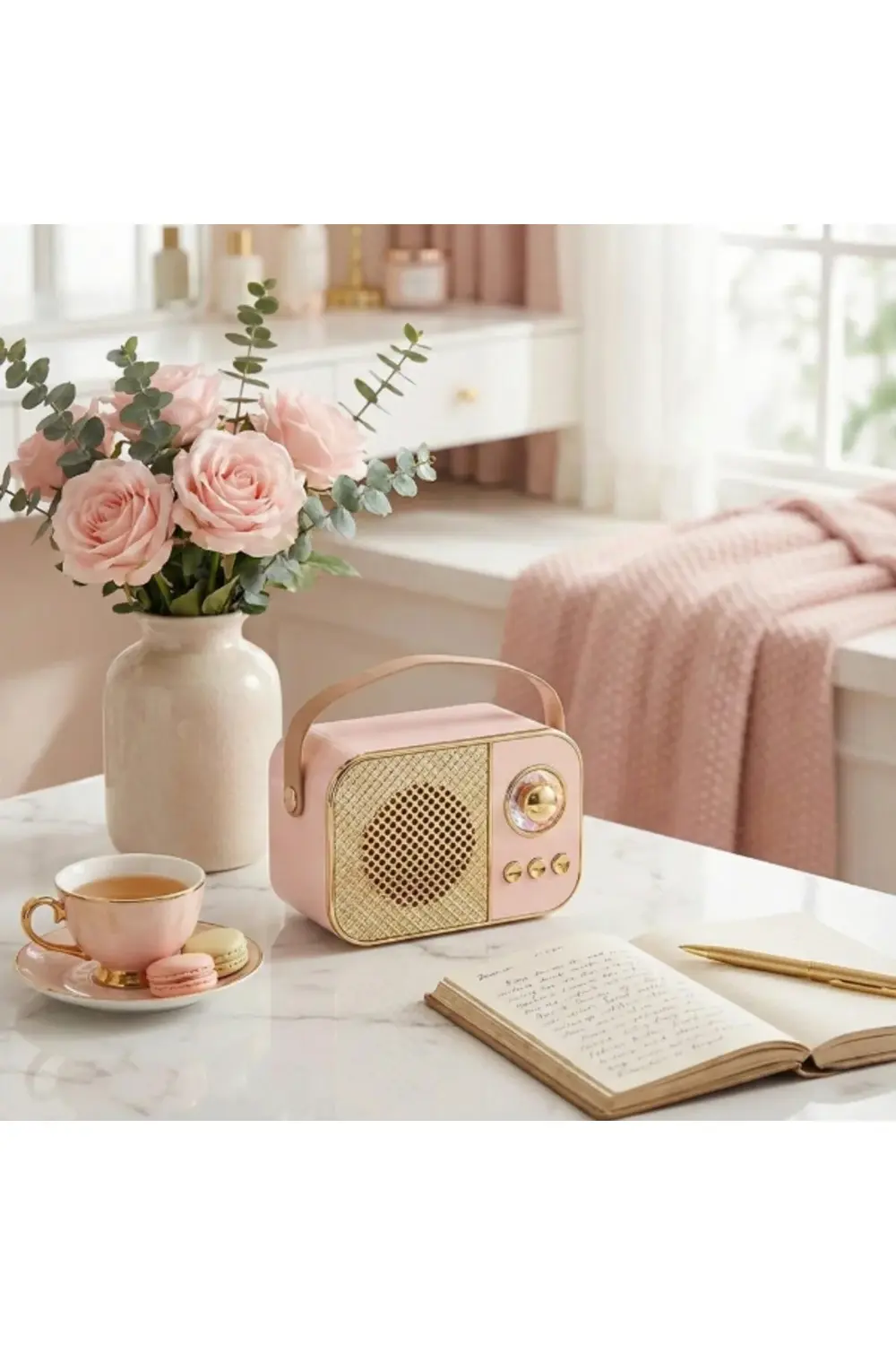 Led Aydınlatmalı Hoparlör Pembe