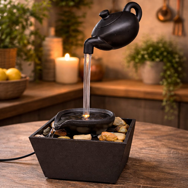 LED Aydınlatmalı Şelale Tasarımlı Süs Havuzu