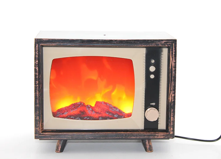 Led Aydınlatmalı TV Tasarımlı Şömine Lamba