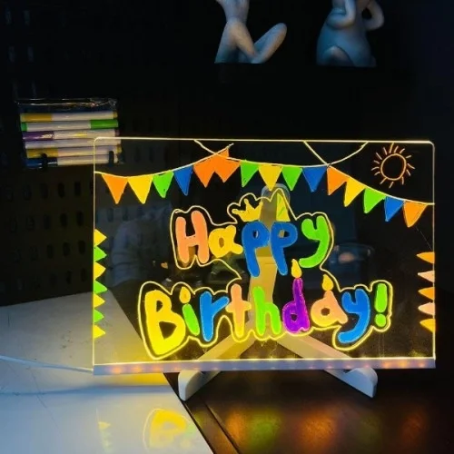 LED Aydınlatmalı Yazı ve Çizim Tahtası - Küçük Boy 20x20 cm LED Aydınlatmalı Yazı ve Çizim Tahtası - Küçük Boy 20x20 cm