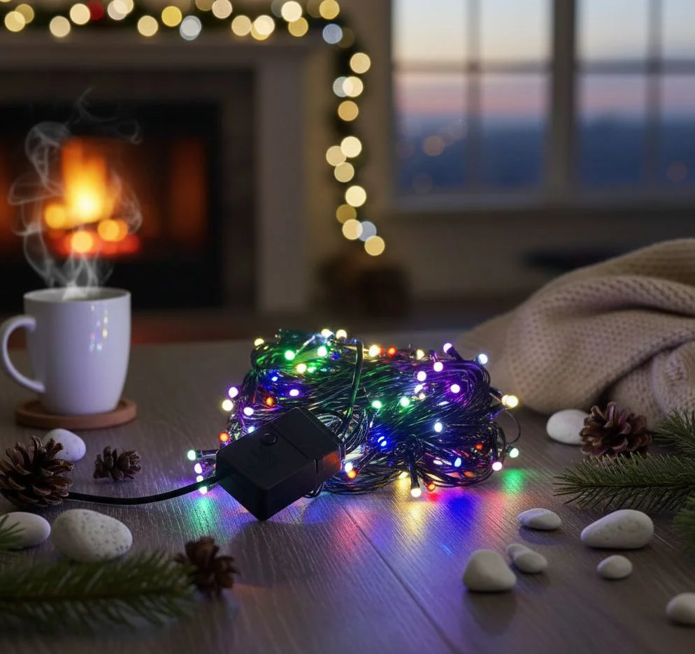 10 Metre 100 LED Damla Uçlu RGB Dekoratif Işık Siyah Kablo