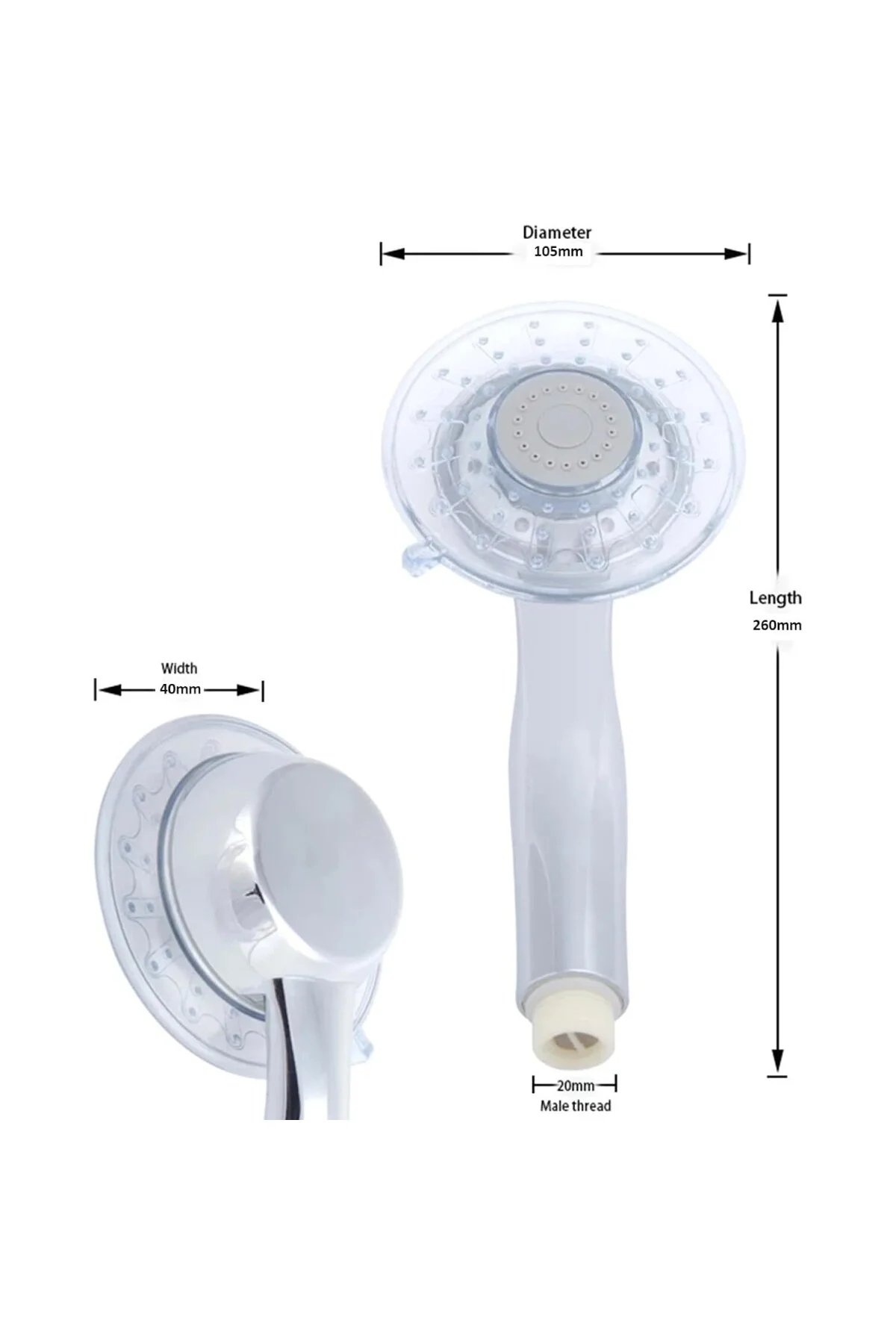 LED Duş Başlığı El Banyo Duş Başlıkları 7 Renkli Işık Duş Başlığı