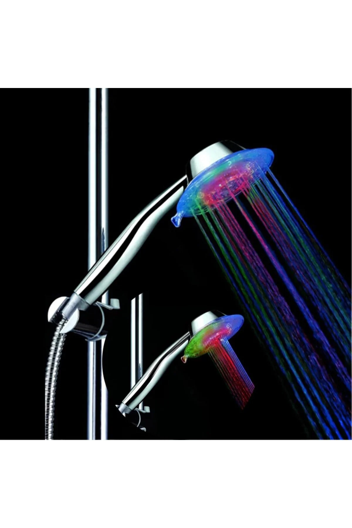 LED Duş Başlığı El Banyo Duş Başlıkları 7 Renkli Işık Duş Başlığı