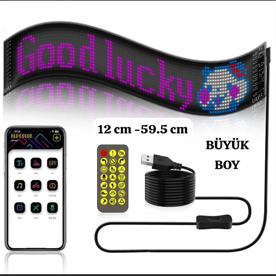 Led Ekran Matrix Panel Cama Yapışan En Büyük Boy 16x96 Led Sayısı Araba Yazısı 12cm-59.5cm Fiyatı, Yorumları ve Özellikleri