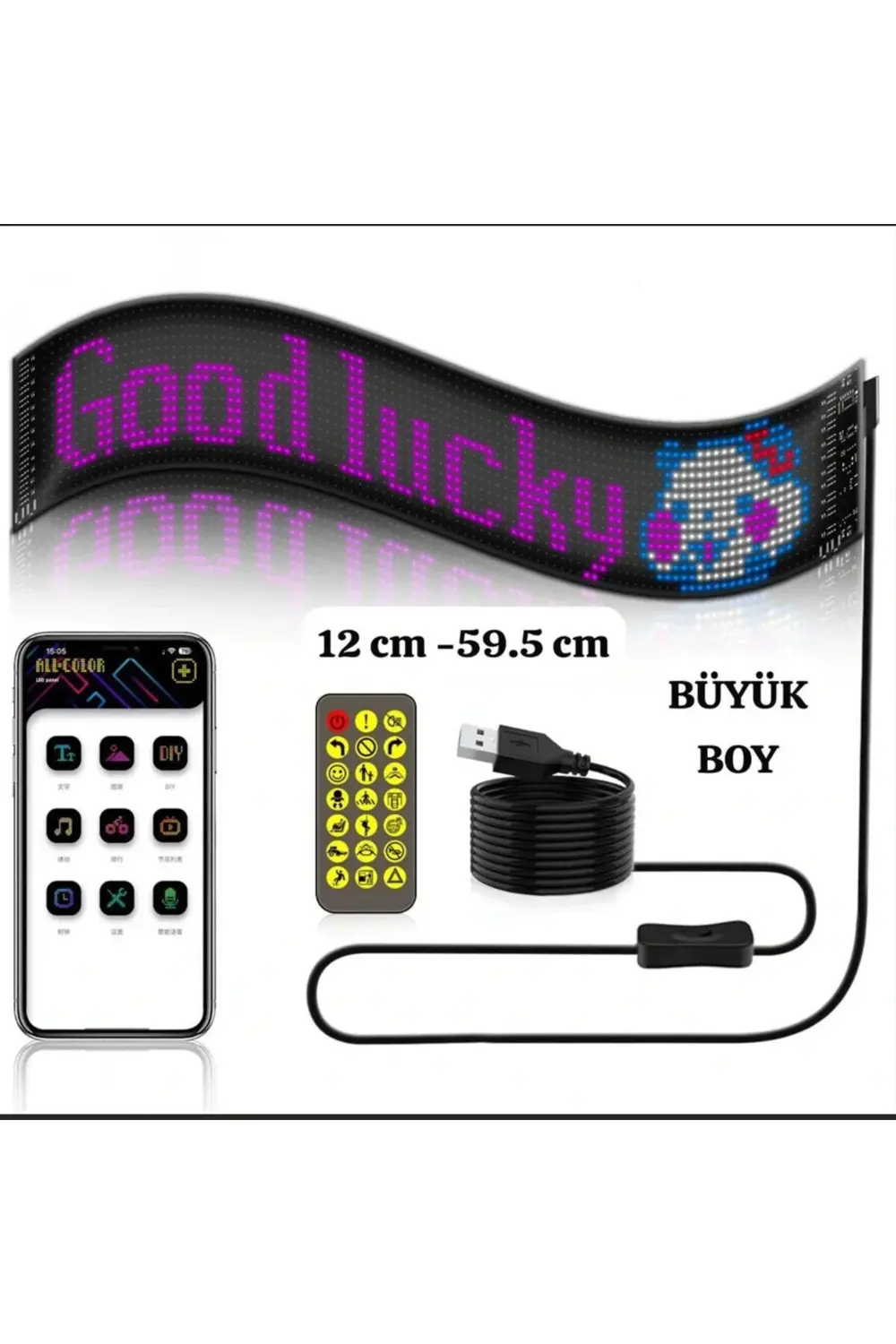 Led Ekran Matrix Panel Cama Yapışan En Büyük Boy 16x96 Led Sayısı