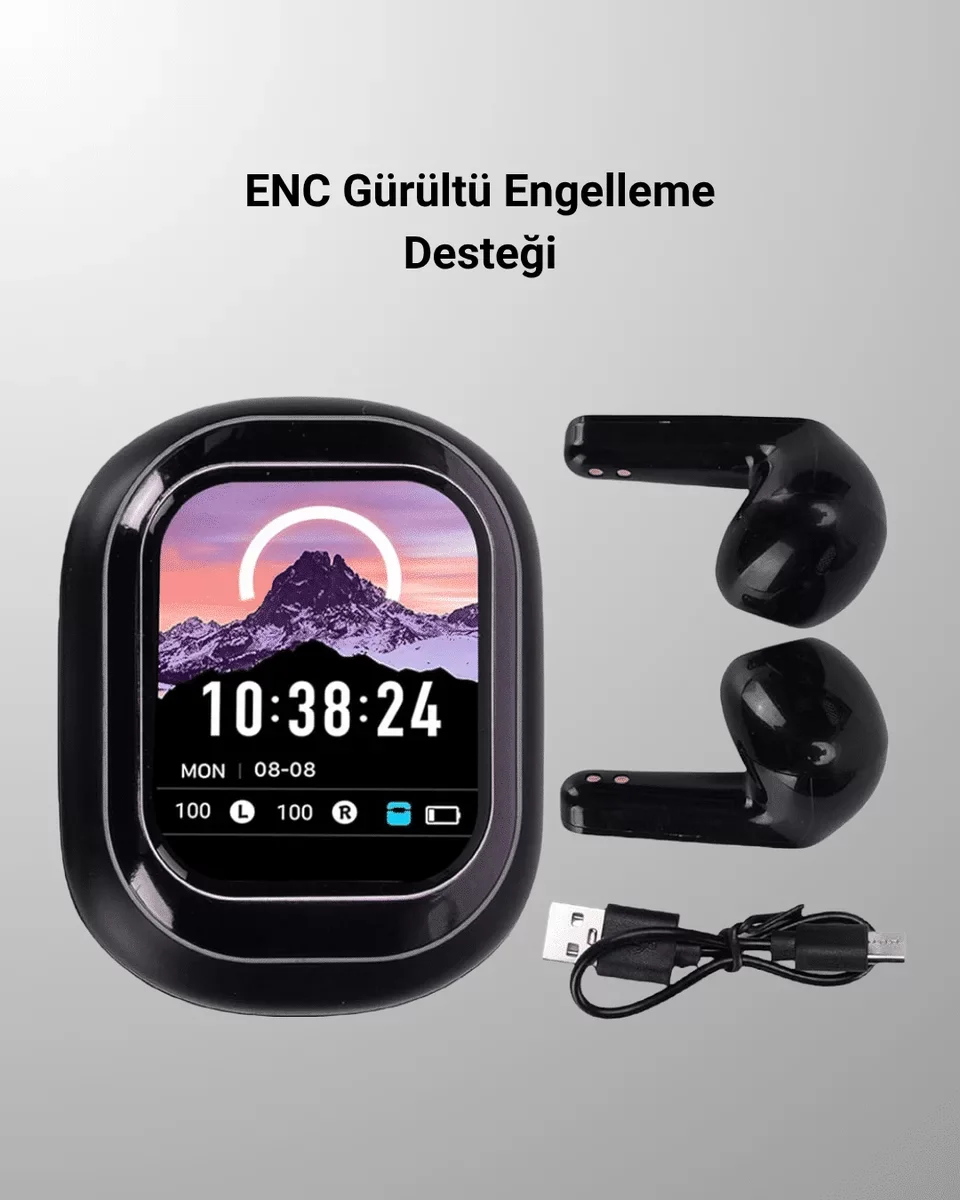 LED Ekranlı Akıllı Kablosuz Kulaklık Seti - Şık ve Güçlü Performans