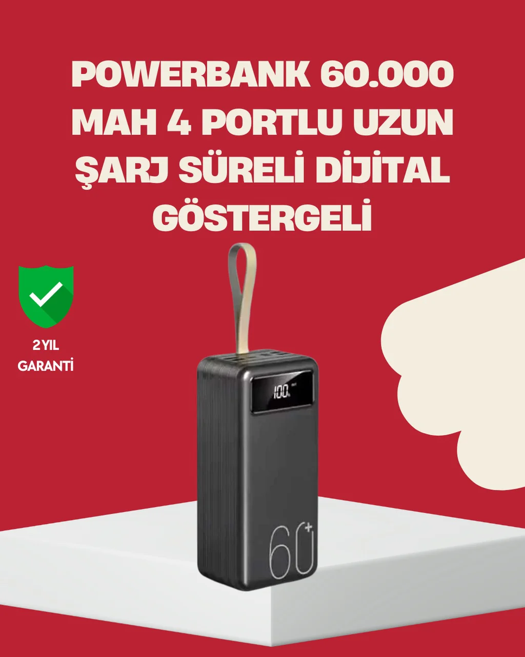 Led Ekranlı Çok Fonksiyonlu Taşınabilir Şarj Ünitesi Powerbank Diğer