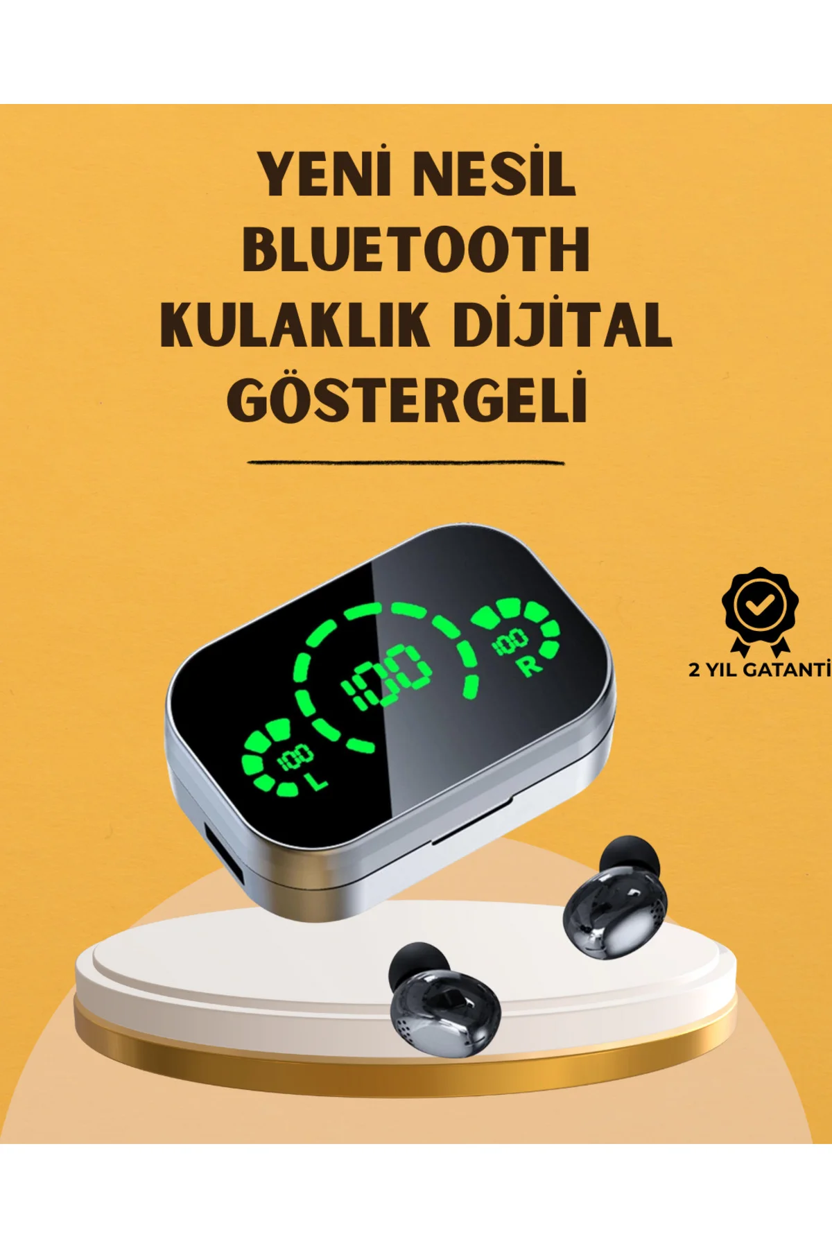 Led Ekranlı Kablosuz Kulaklık – Gürültü Önleyici Mikrofon Ve Dokunmatik Özellikli