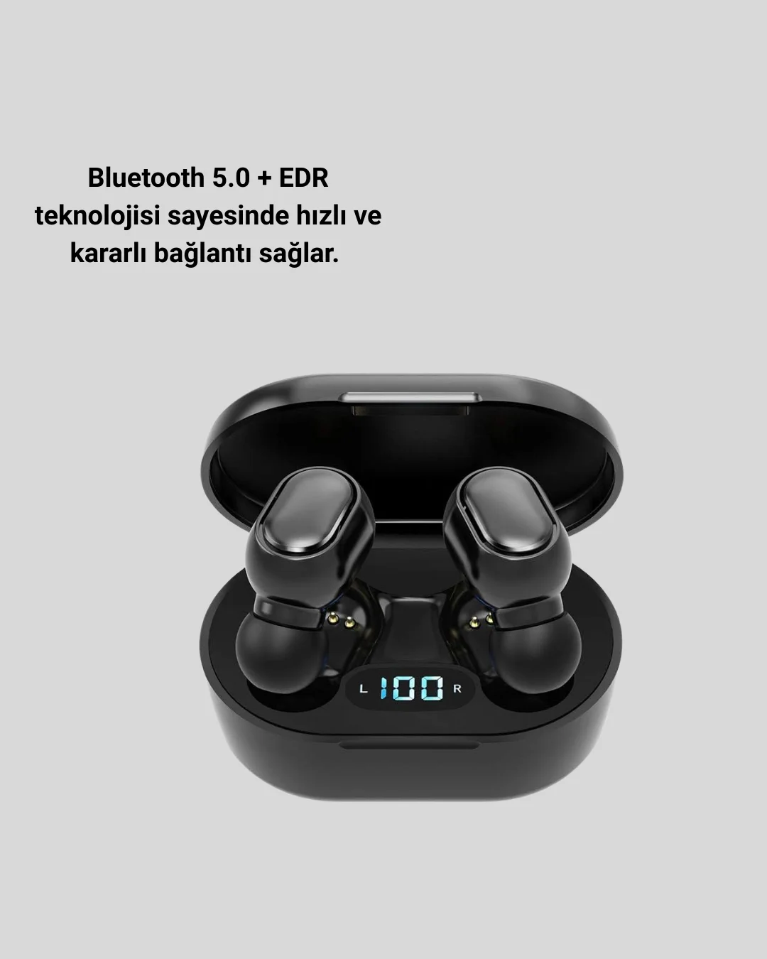 LED Ekranlı Şarjlı Kablosuz Kulak İçi Kulaklık
