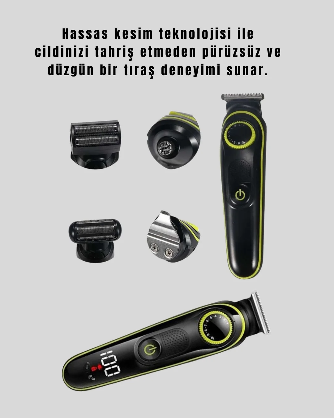 LED Ekranlı Şarjlı Saç ve Sakal Kesme Makinesi Erkek Bakım Cihazı Çok Başlıklı Set LED Ekranlı Şarjlı Saç ve Sakal Kesme Makinesi Erkek Bakım Cihazı Çok Başlıklı Set