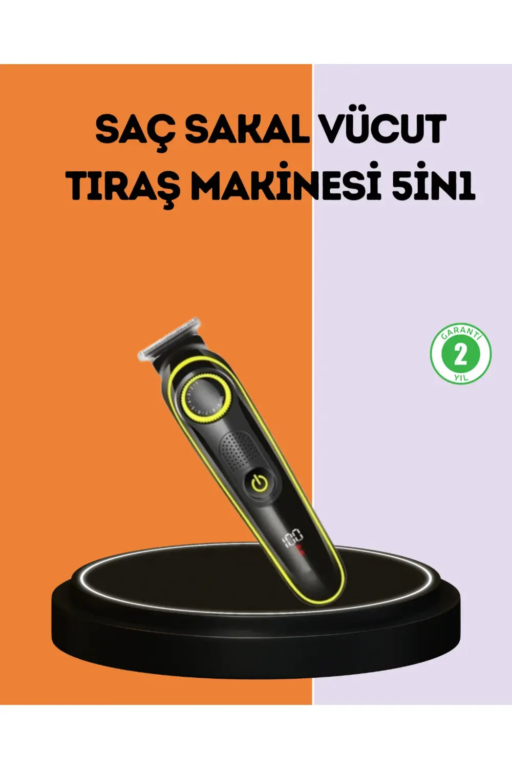 LED Ekranlı Şarjlı Saç ve Sakal Kesme Makinesi Erkek Bakım Cihazı