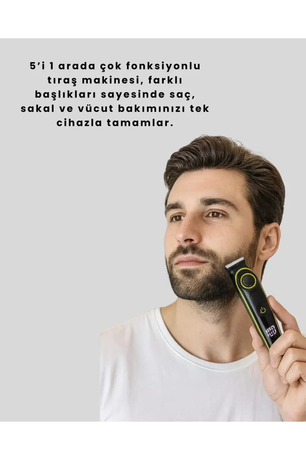 LED Ekranlı Şarjlı Saç ve Sakal Kesme Makinesi Erkek Bakım Cihazı